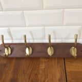 Wooden and brass hooks 4 hooks