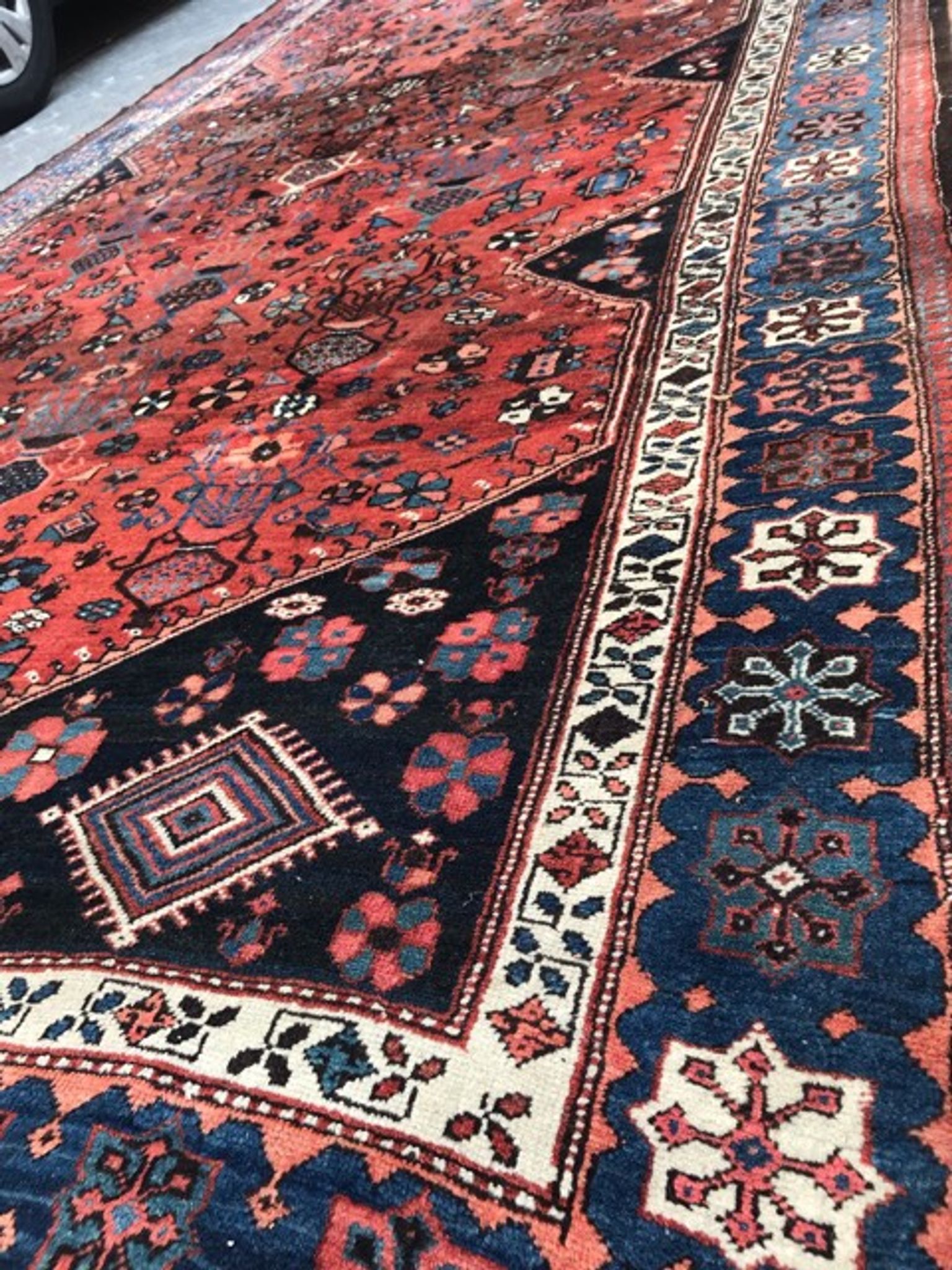 Very beautiful antique Persian carpet Malayer handmade 180x322 cm