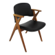 Scandinavian oak and leatherette office chair, Sweden, 1960