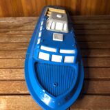 Old Toy Boat Sheet Metal MS Helgoland A Remontoir 1950 Vintage #A599