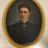 Oil painting on canvas, portrait of a woman.