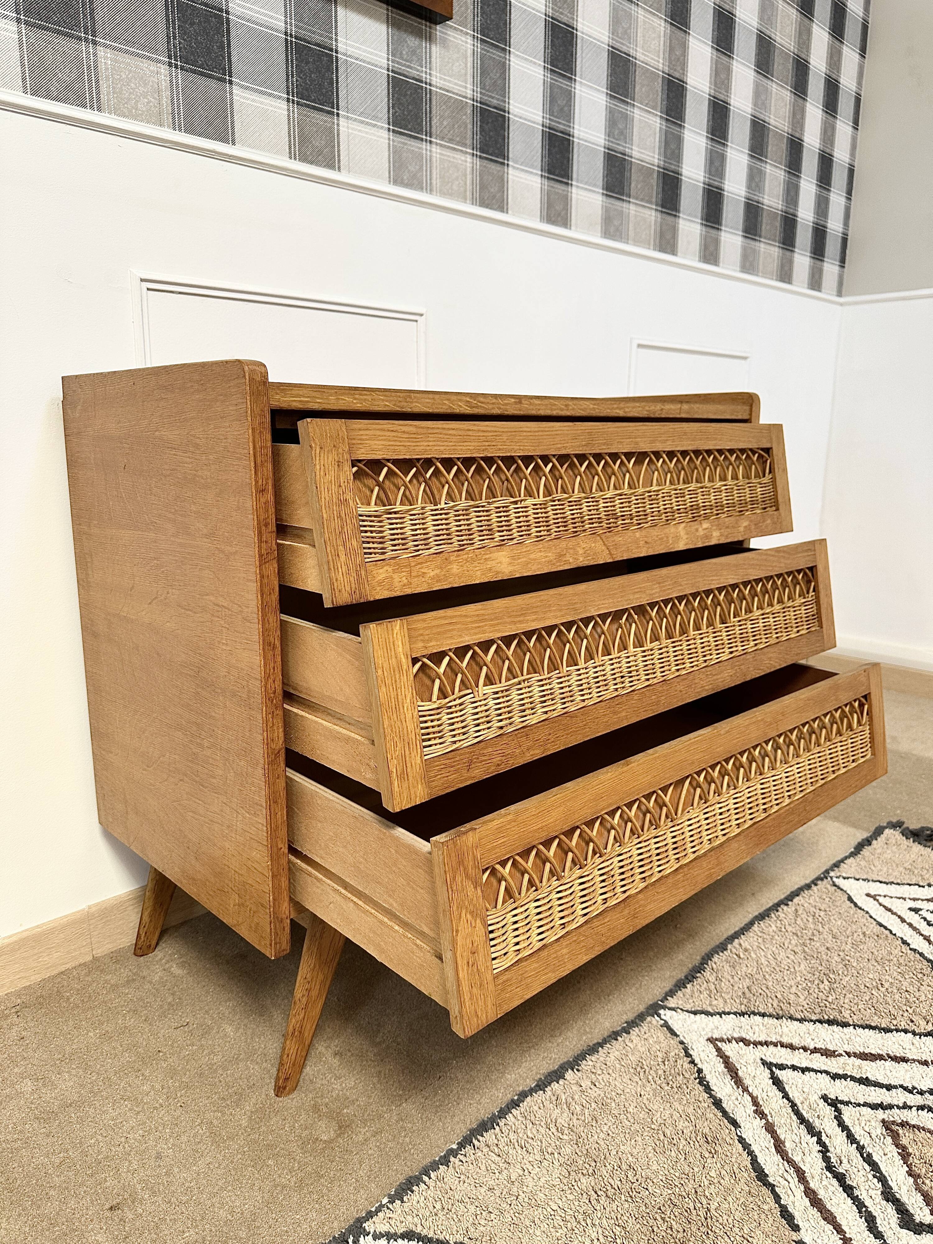 Rattan chest of drawers feet compass