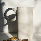 Artisanal ceramic pitcher large handle