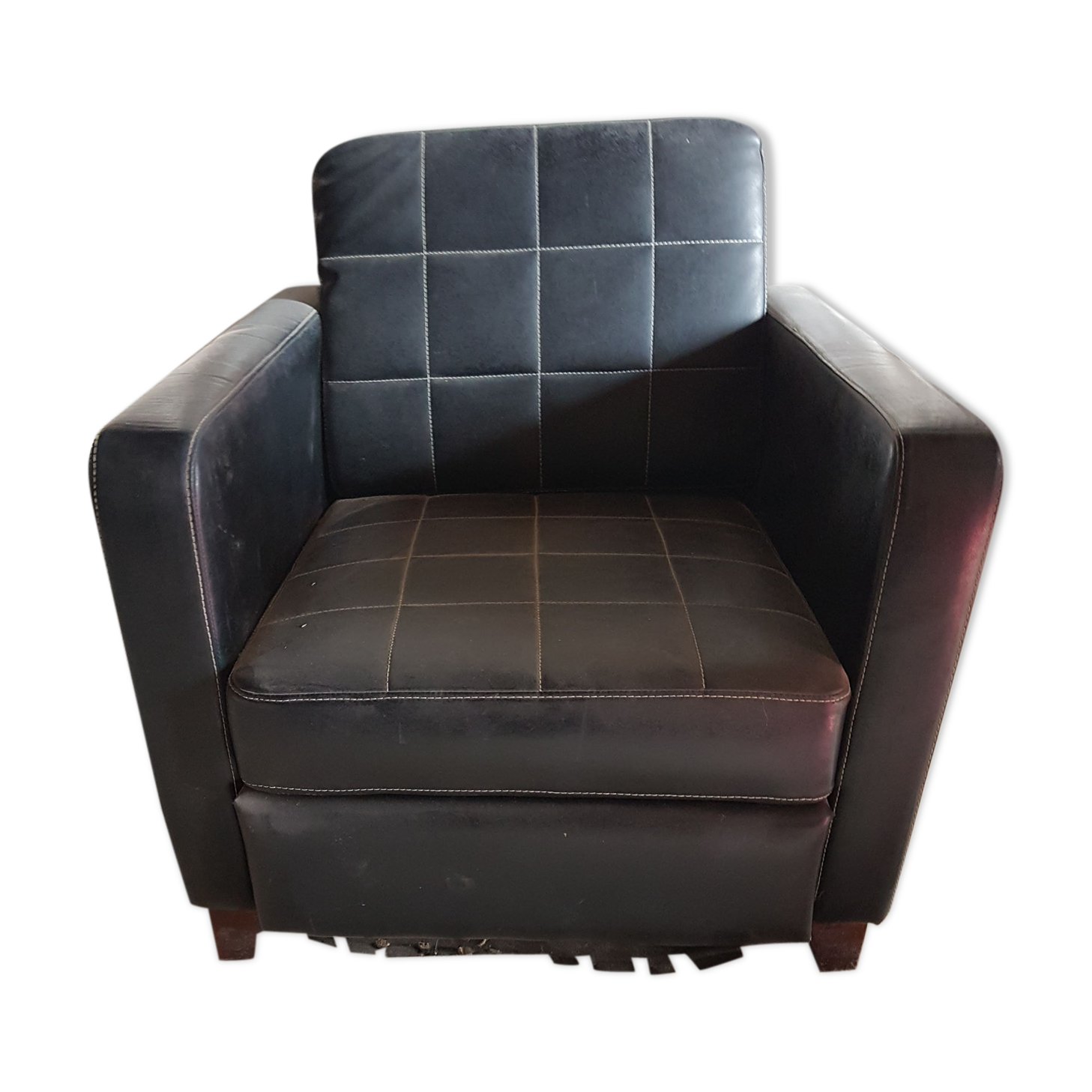 Fauteuil noir en peau