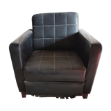 Fauteuil noir en peau