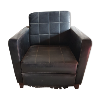 Fauteuil noir en peau