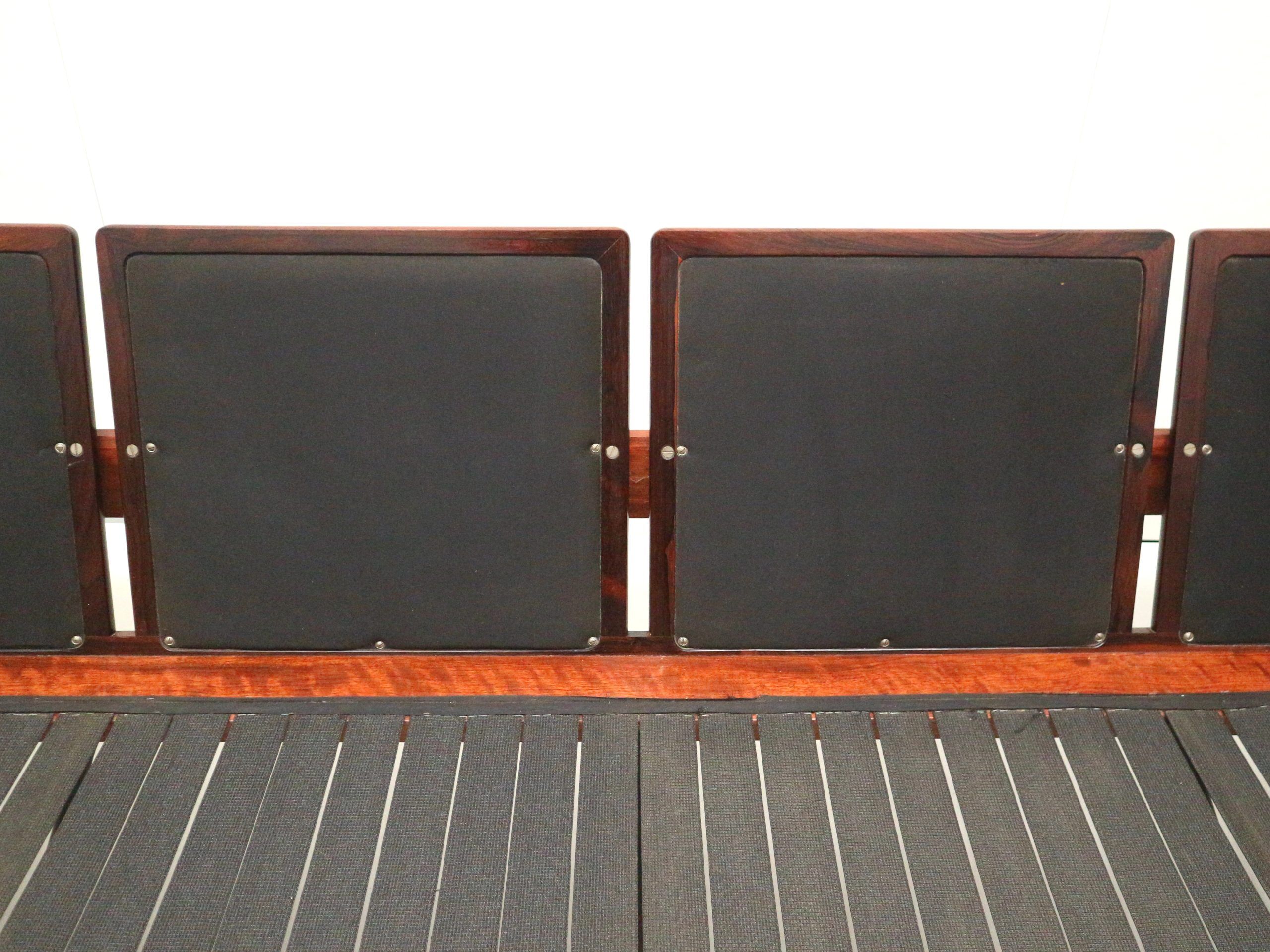 Rare vintage 4-seater rosewood Leolux sofa made in the 1960s