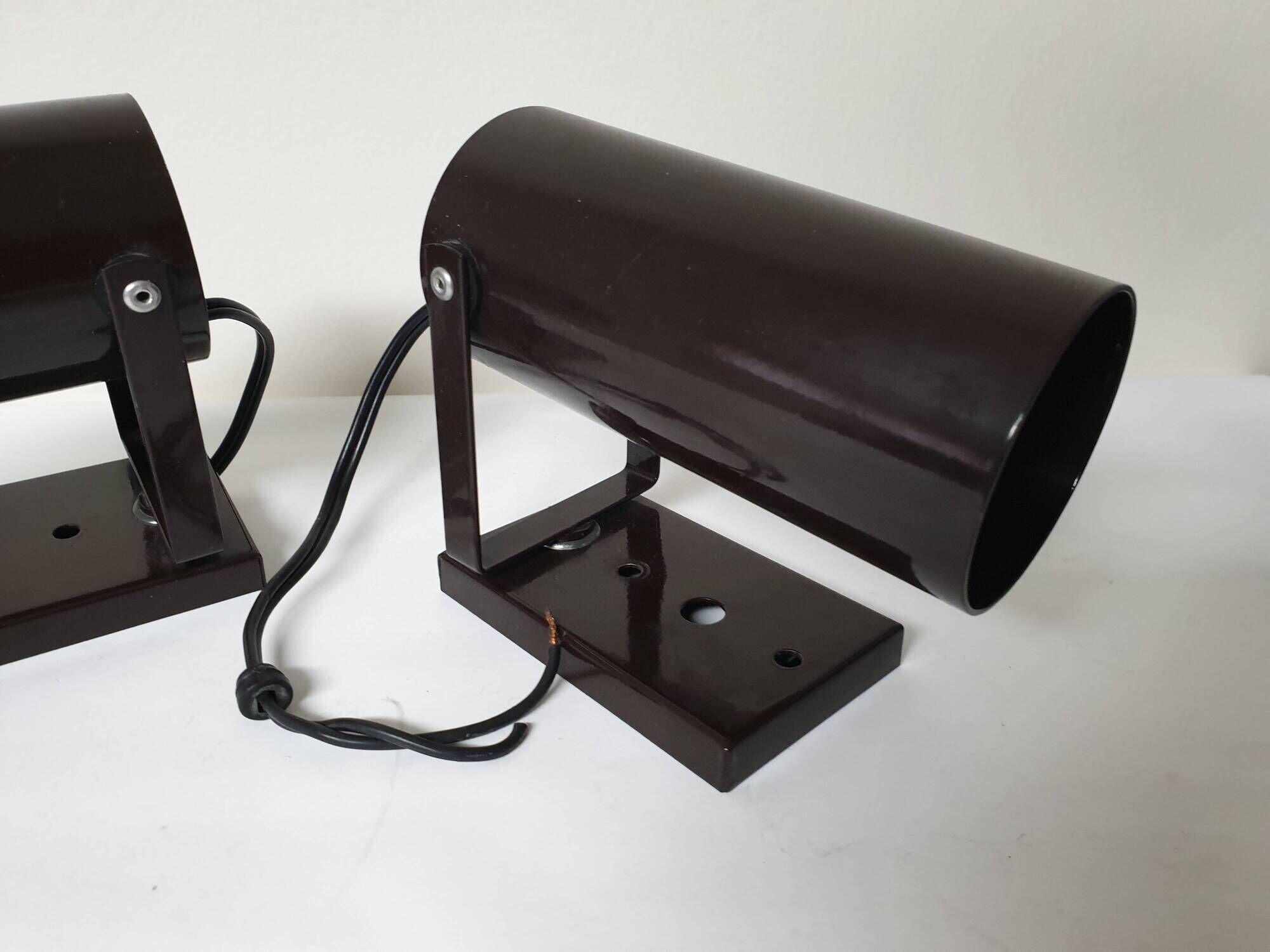 Set of two wall lights (Spots) Brown Brand Lita - Design 60's 70's