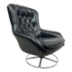 Black leather wingback swivel chair by PeeM