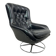 Black leather wingback swivel chair by PeeM