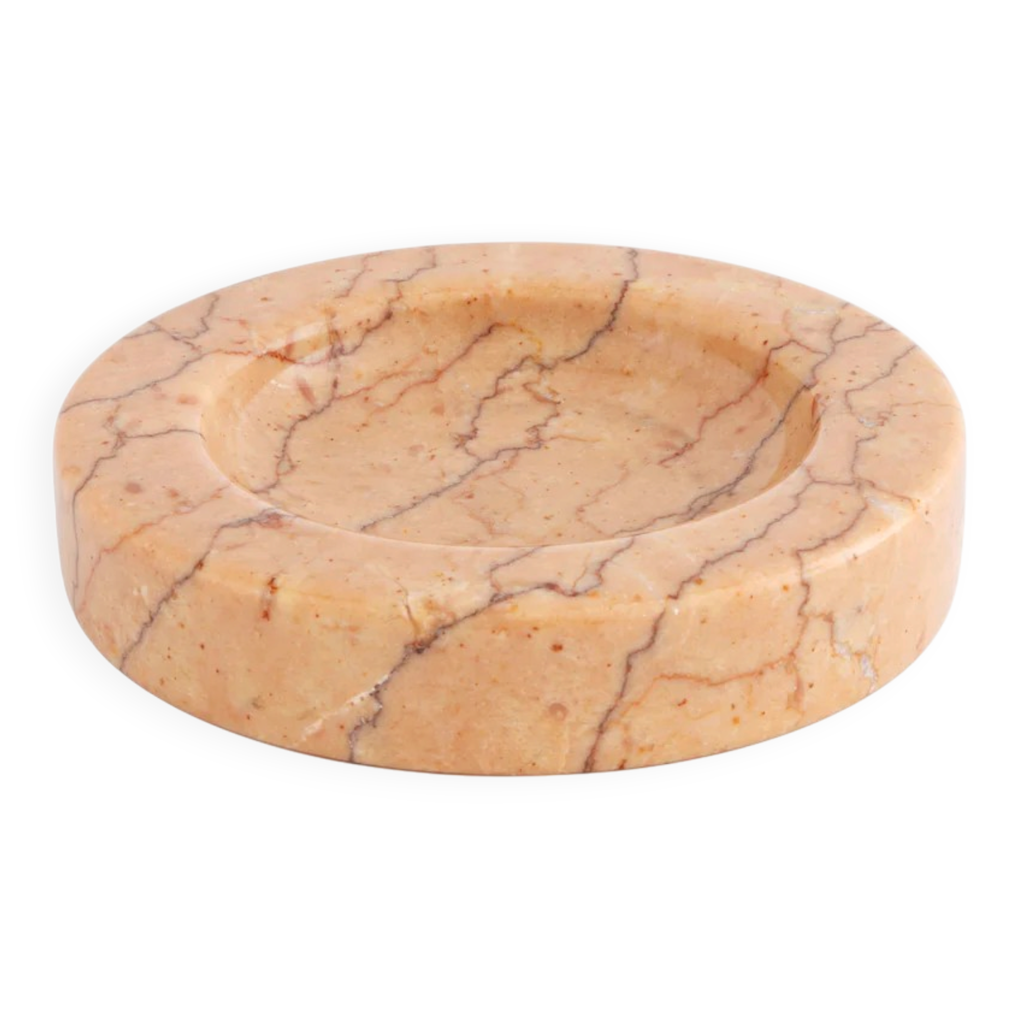 Assiette à bijoux en marbre rose dans le style de Sergio Asti.