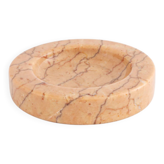Pink marble trinket dish in the style of Sergio Asti