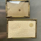 Pair of Art Deco Gold colored frames in different sizes Convex glasses
