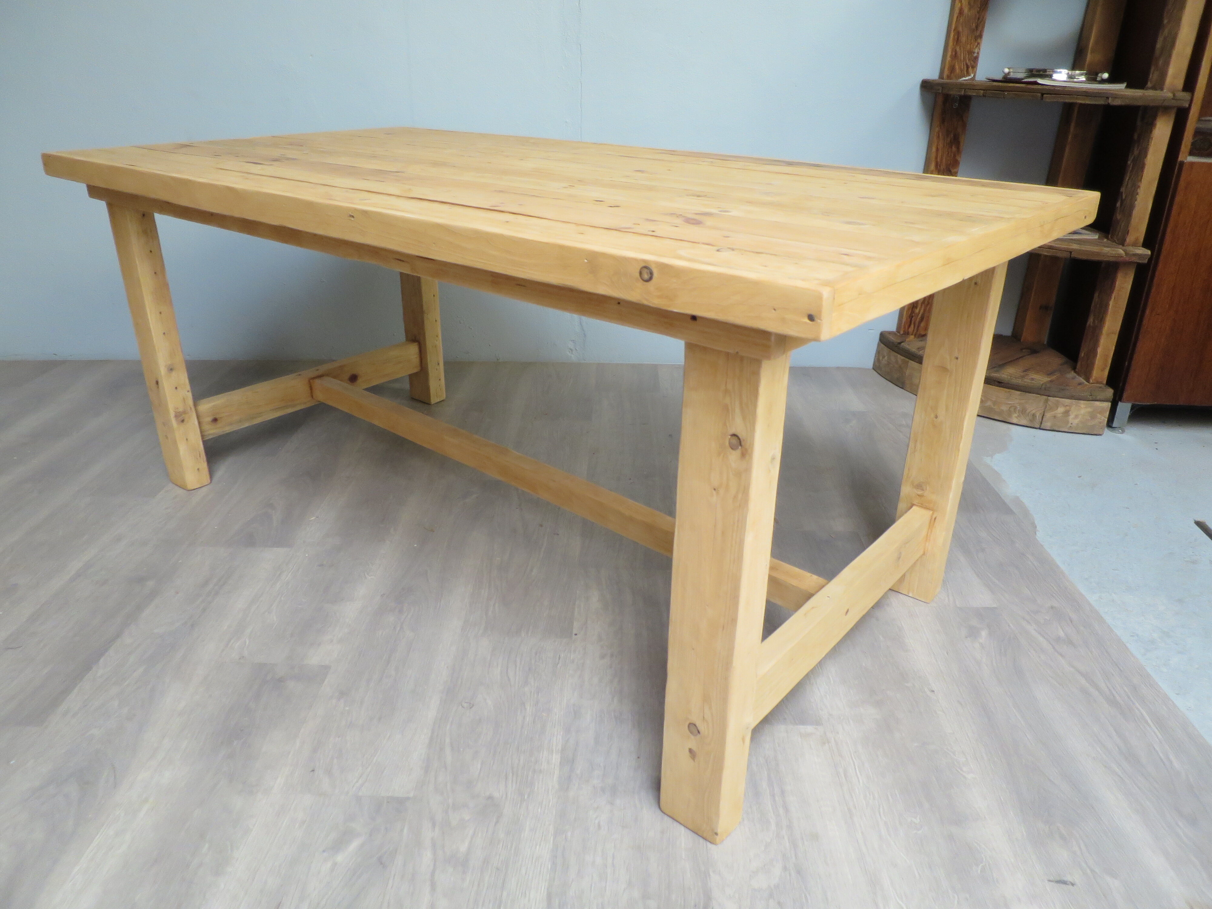 Farmhouse table made of "recycled" wood