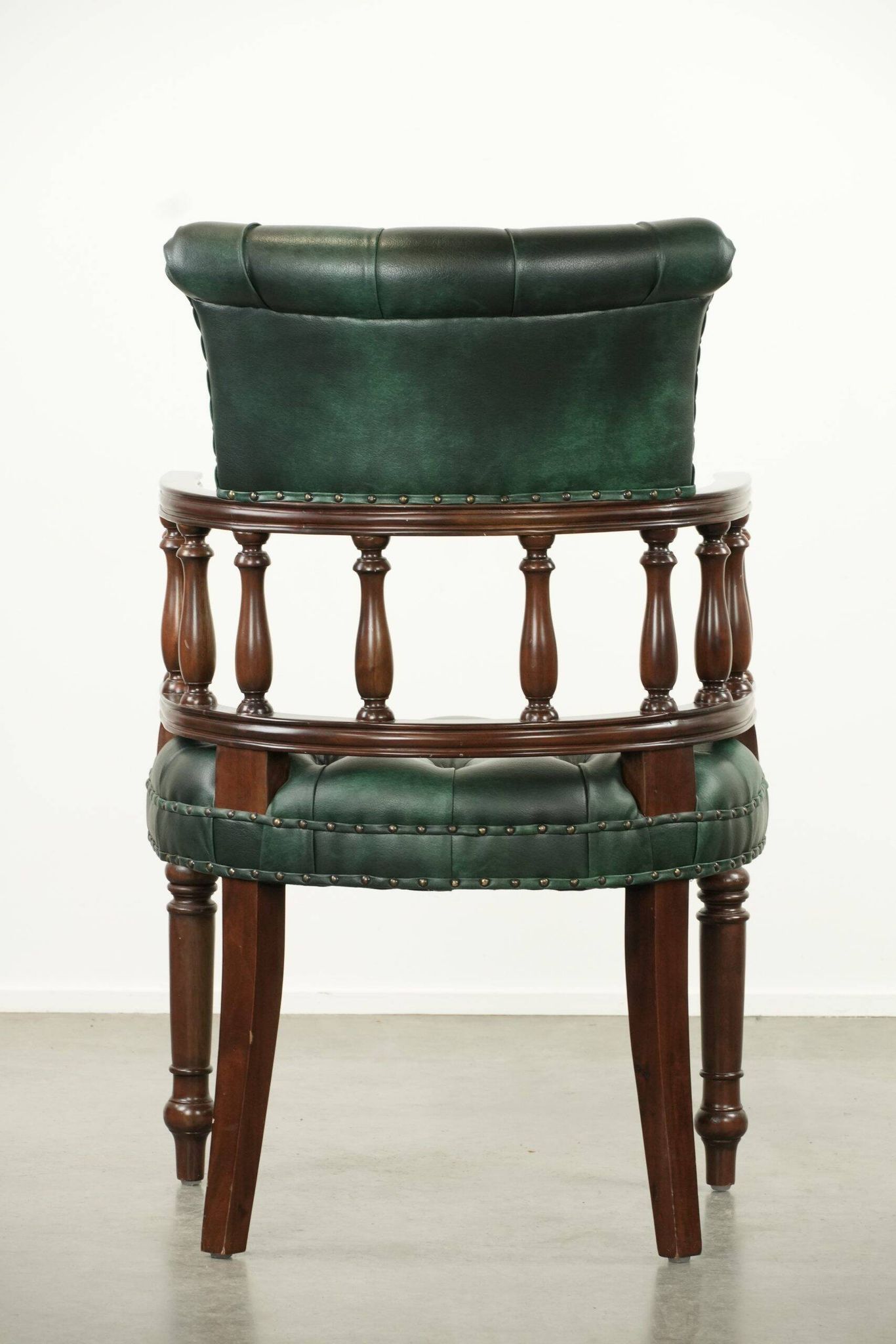 Green cow leather Chesterfield office chair / side chair in English style