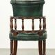 Chaise de bureau Chesterfield de style anglais en cuir vert