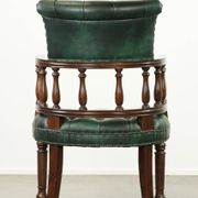 Green cow leather Chesterfield office chair / side chair in English style