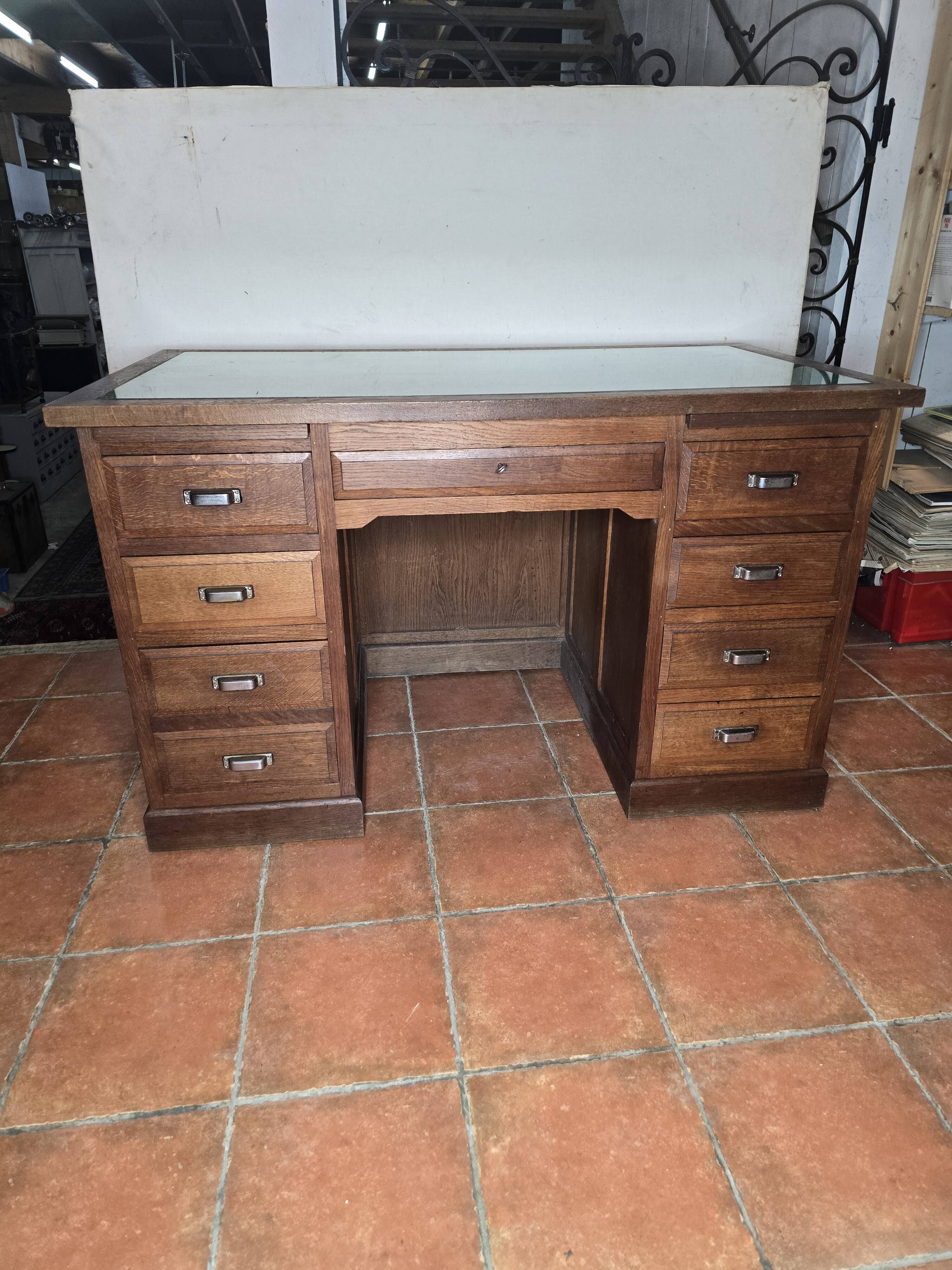 Solid oak minister's desk