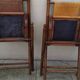 Paire de chaises safari pliante vintage cuir