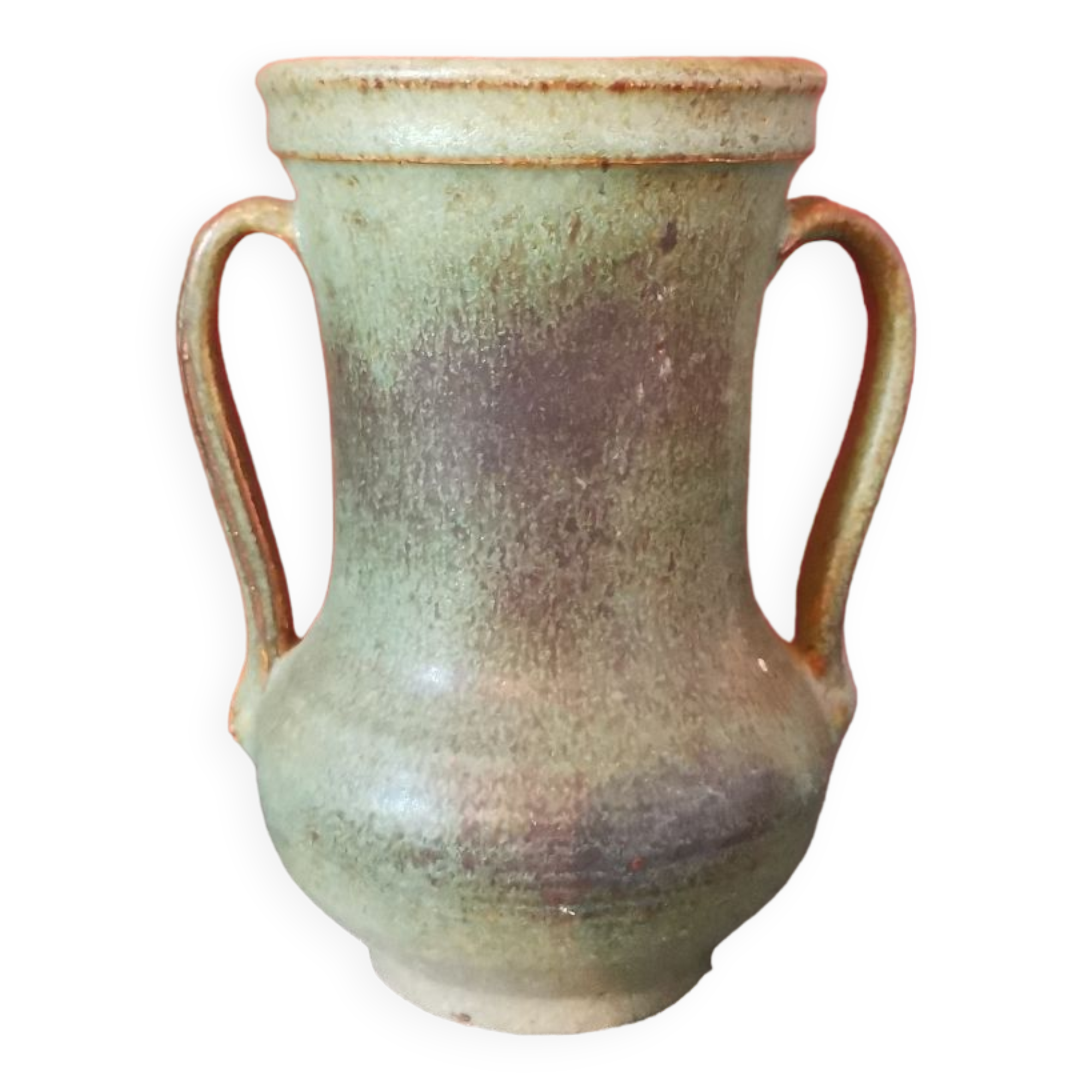 Green stoneware vase