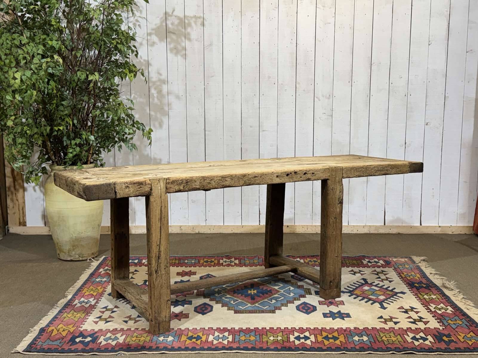 Console - raw oak carpenter's table from the 1930s