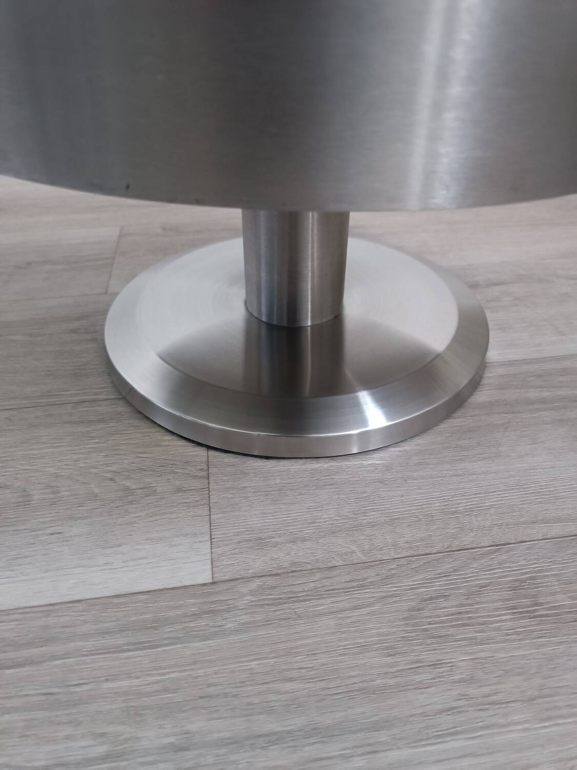 Large brushed metal plant pot holder 1970