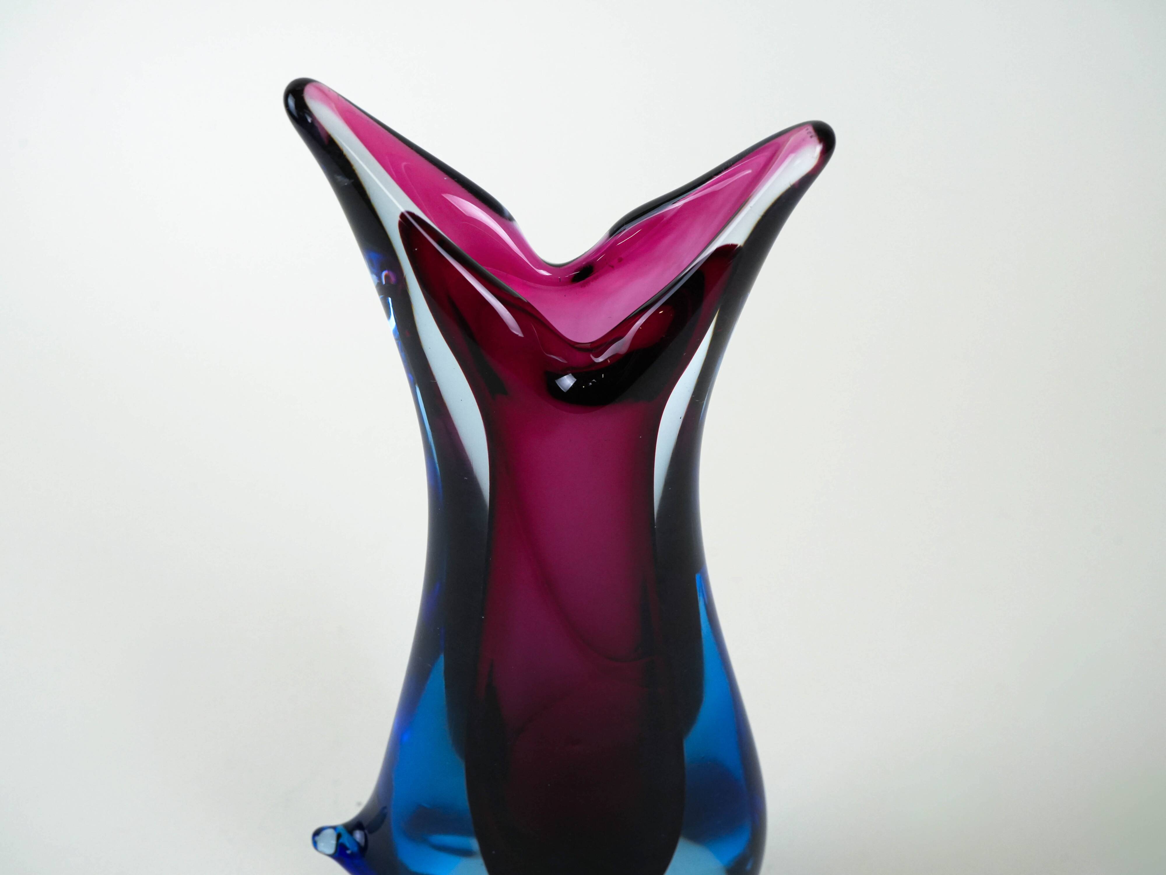 Vase, Murano glass, Italian design, 1960s, made in Italy