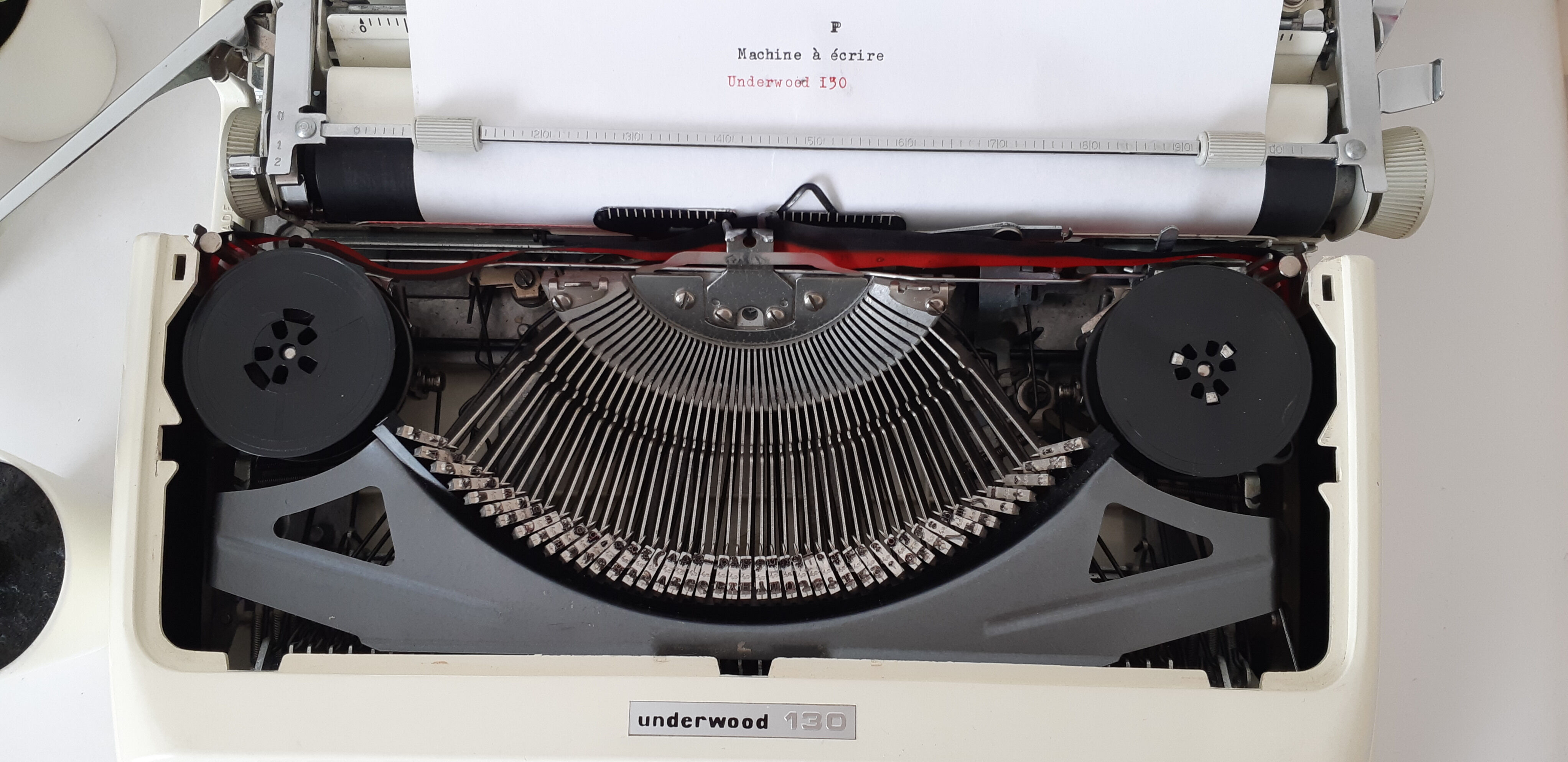 White functional underwood typewriter