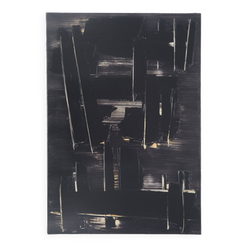Pierre SOULAGES : Peinture 27 aout 1958 - Affiche originale signée