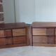Pair of vintage Scandinavian design modules, bedside table, chest of drawers, sideboard, table.
