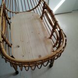 Vintage rattan cradle
