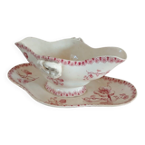 Antique sauce boat in Gien ironstone.