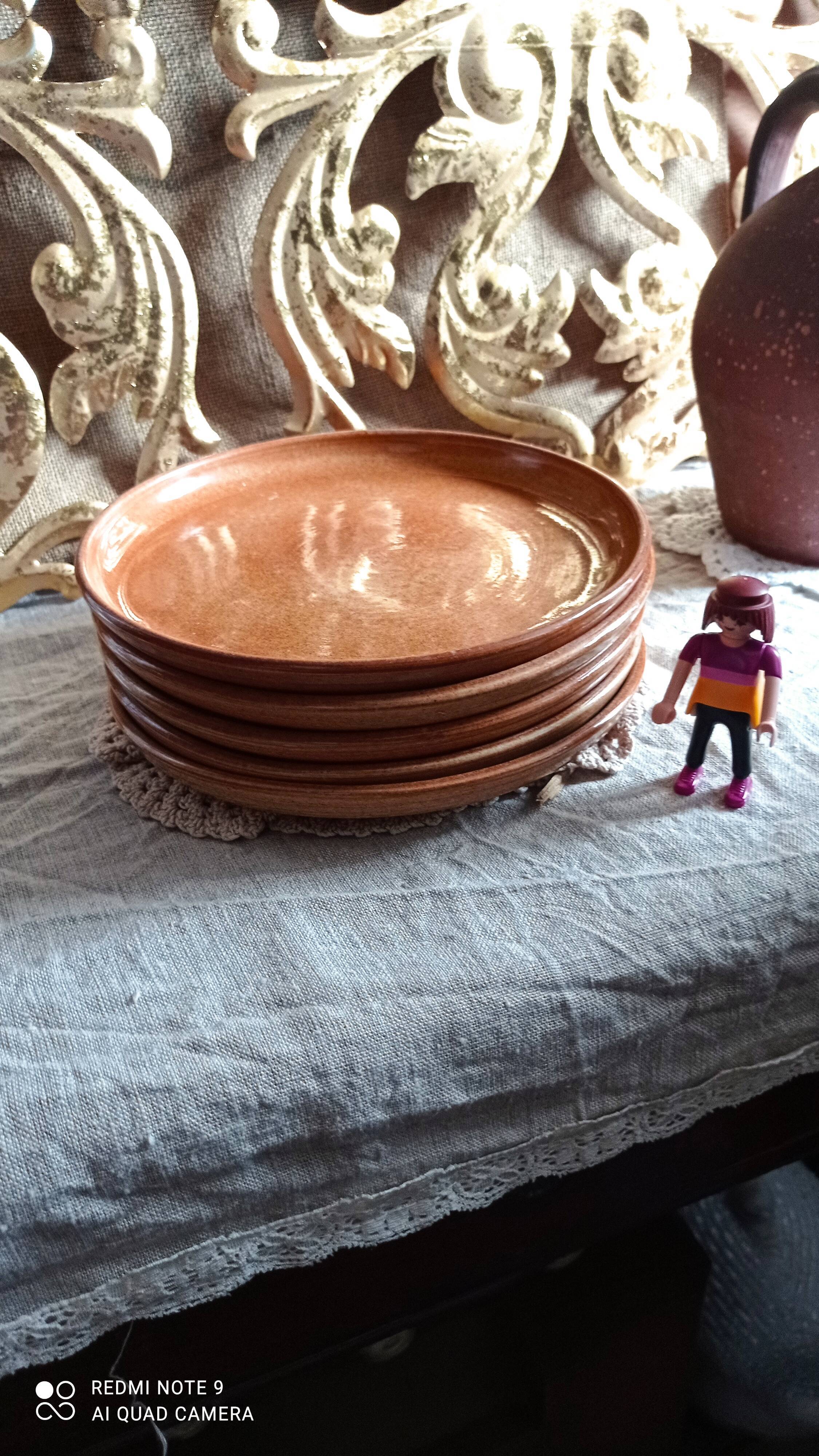 Set of five plates in sandstone