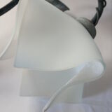 Table lamp in metal and frosted glass by Jean-Pierre Ryckaert, collection "Louisiane" 60's
