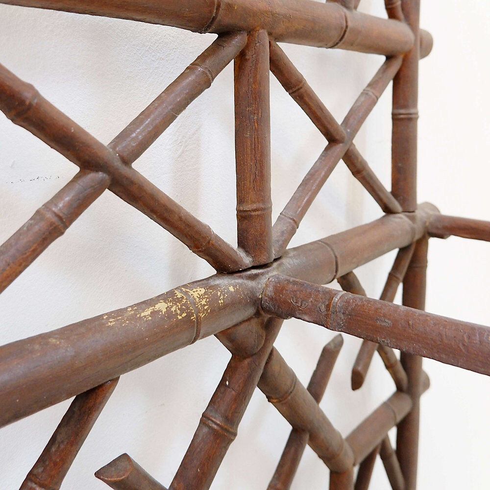 Coat rack or hall tree, 19th century - patinated cast iron imitating bamboo