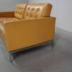 Florence Knoll two-seater sofa in mustard yellow leather, 1970