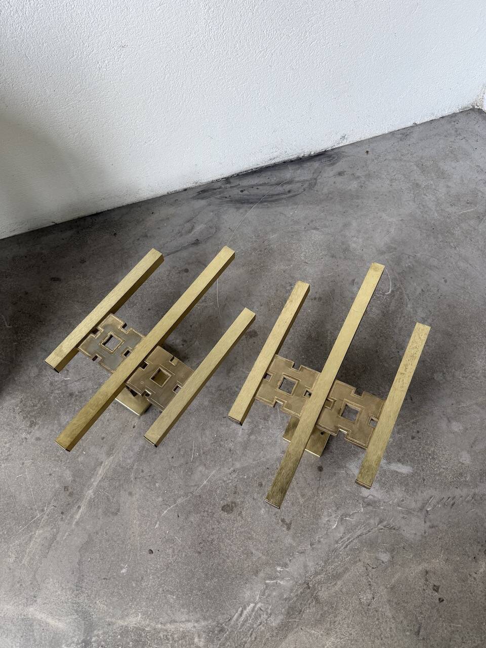Pair of Regency brass wall lights in Italy