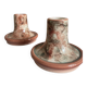 Paire de bougeoirs en poterie de Jersey