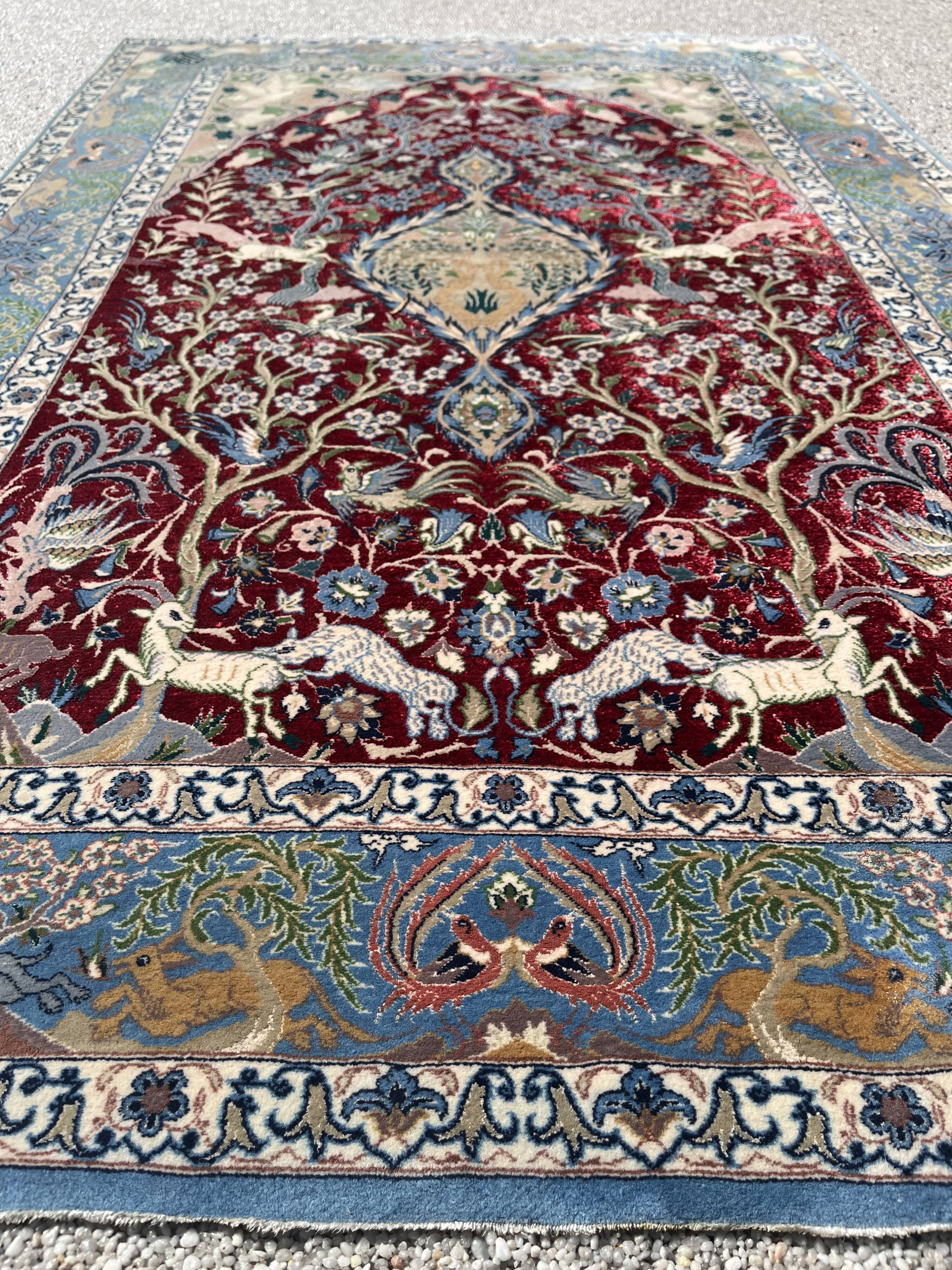 Isfahan wool and silk rug circa 1970 - 163x107cm