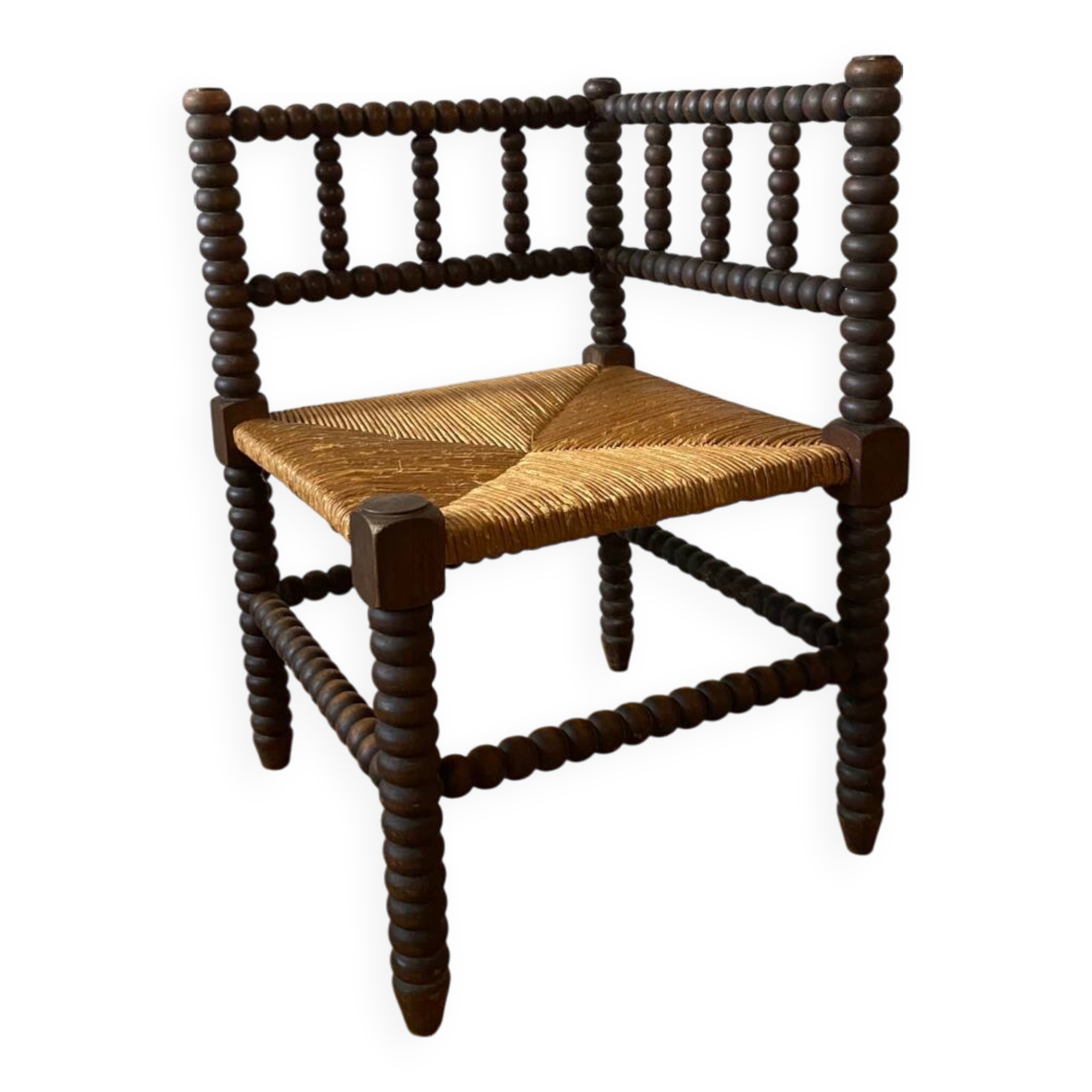 Beaded wood corner or corner armchair