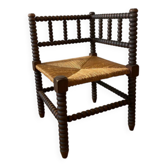 Beaded wood corner or corner armchair