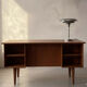Vintage double-sided Danish teak desk