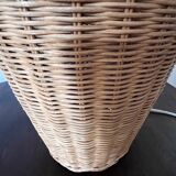 Vintage woven wicker lamp
