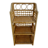 Folding shelf in wood and raffia