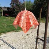 Orange plastic kitchen pendant light 1970