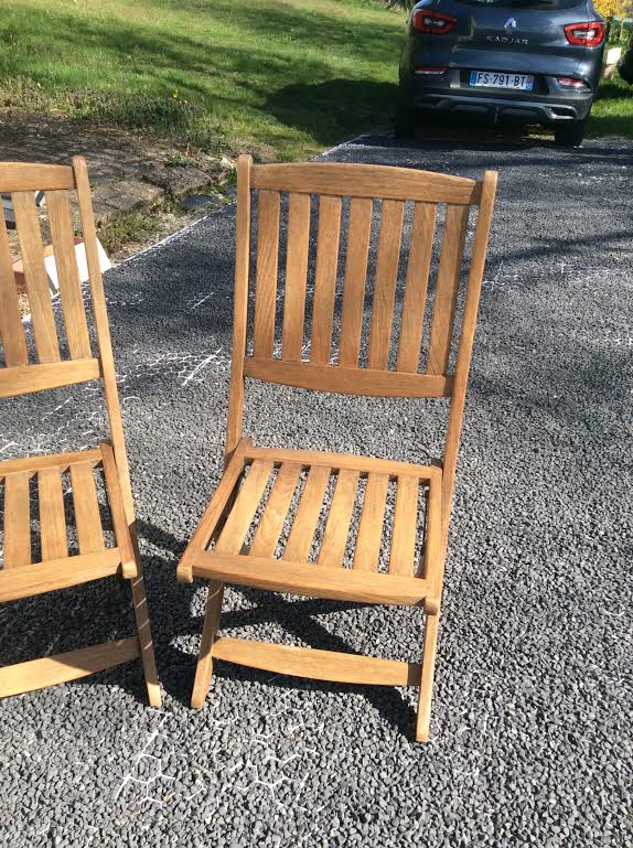 Set de 4 fauteuils en teck de Birmanie
