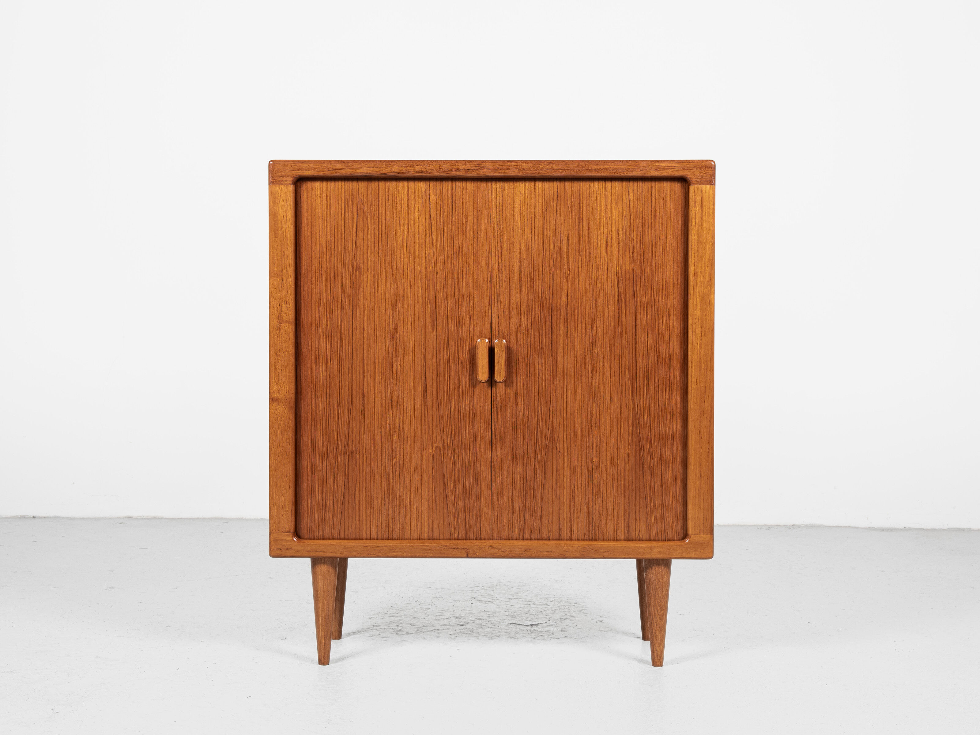 Midcentury Danish cabinet in teak with tambour doors by Dyrlund 1960s
