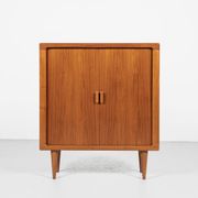 Midcentury Danish cabinet in teak with tambour doors by Dyrlund 1960s