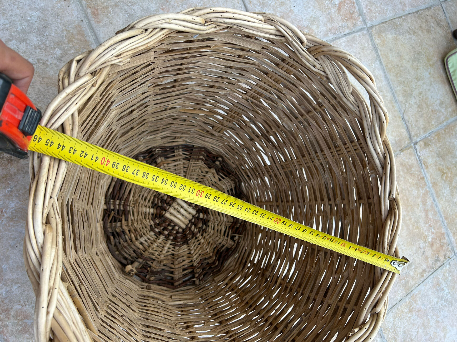 Panier malle rangement vintage osier tressé