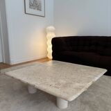Travertine coffee table, Angelo Mangiarotti, Italy, 1970s